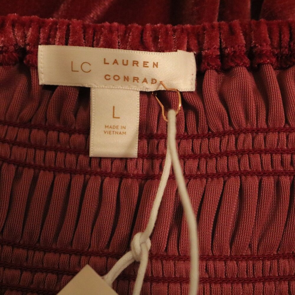 LC Lauren Conrad wine chalet pink large dress NWT MAXI length - Picture 9 of 11
